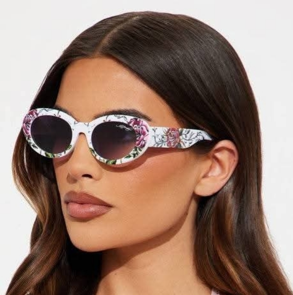 Ed Hardy Floral White Sunglasses